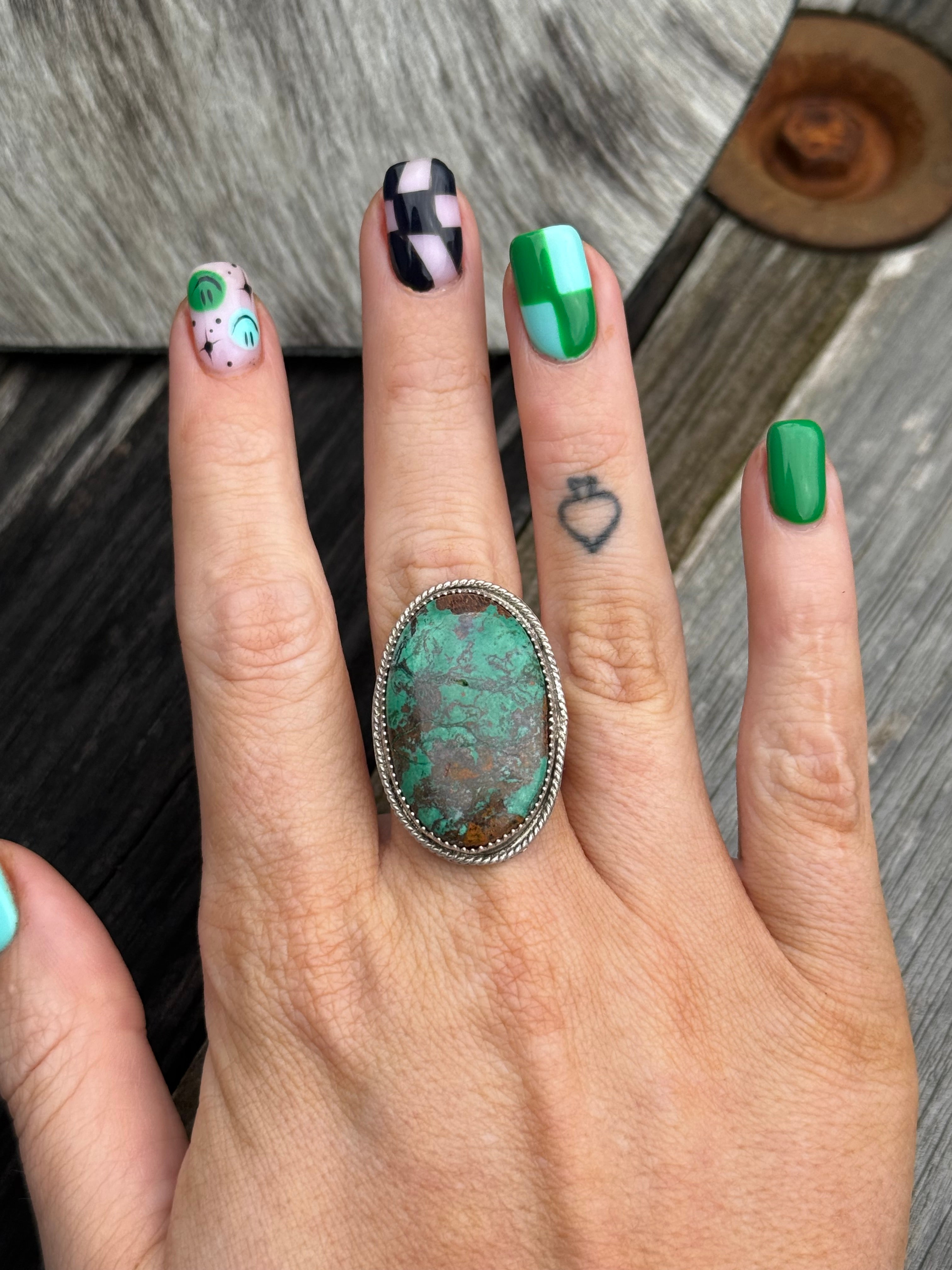 Old #8 adjustable statement ring