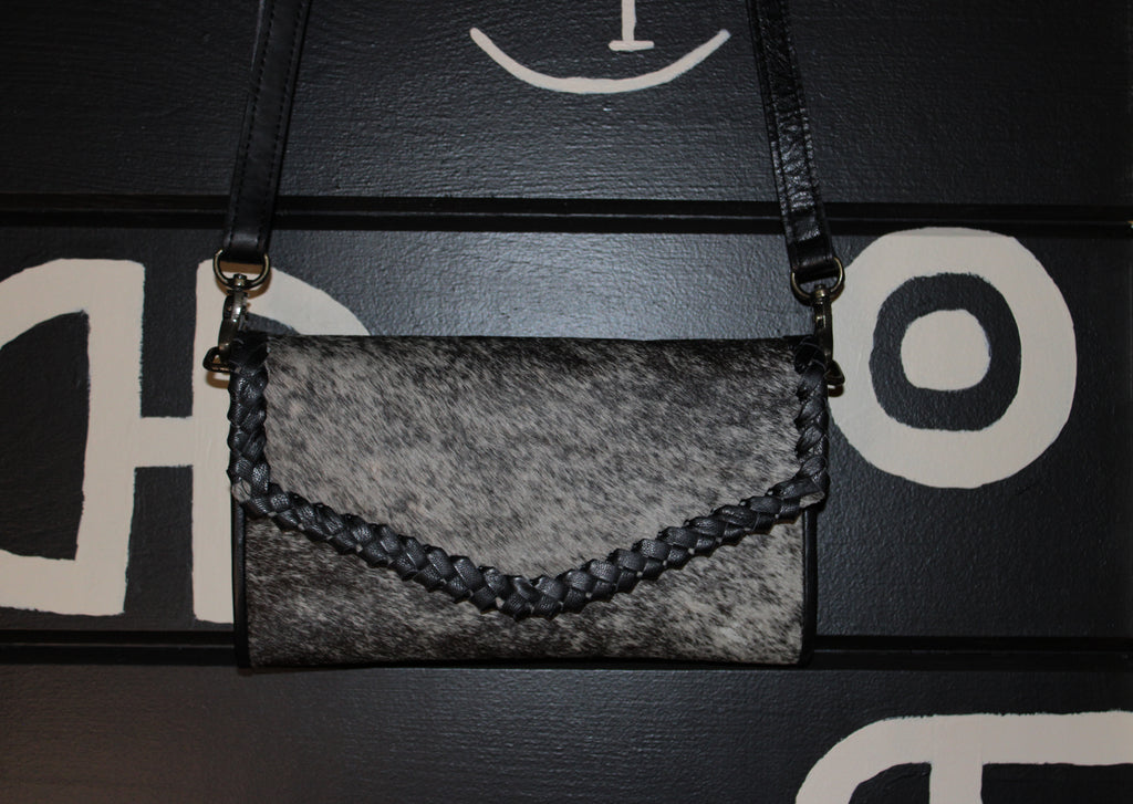 Black all hide clutch