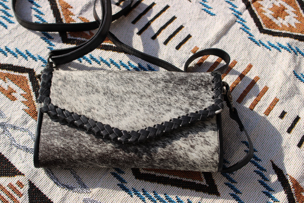 Black all hide clutch