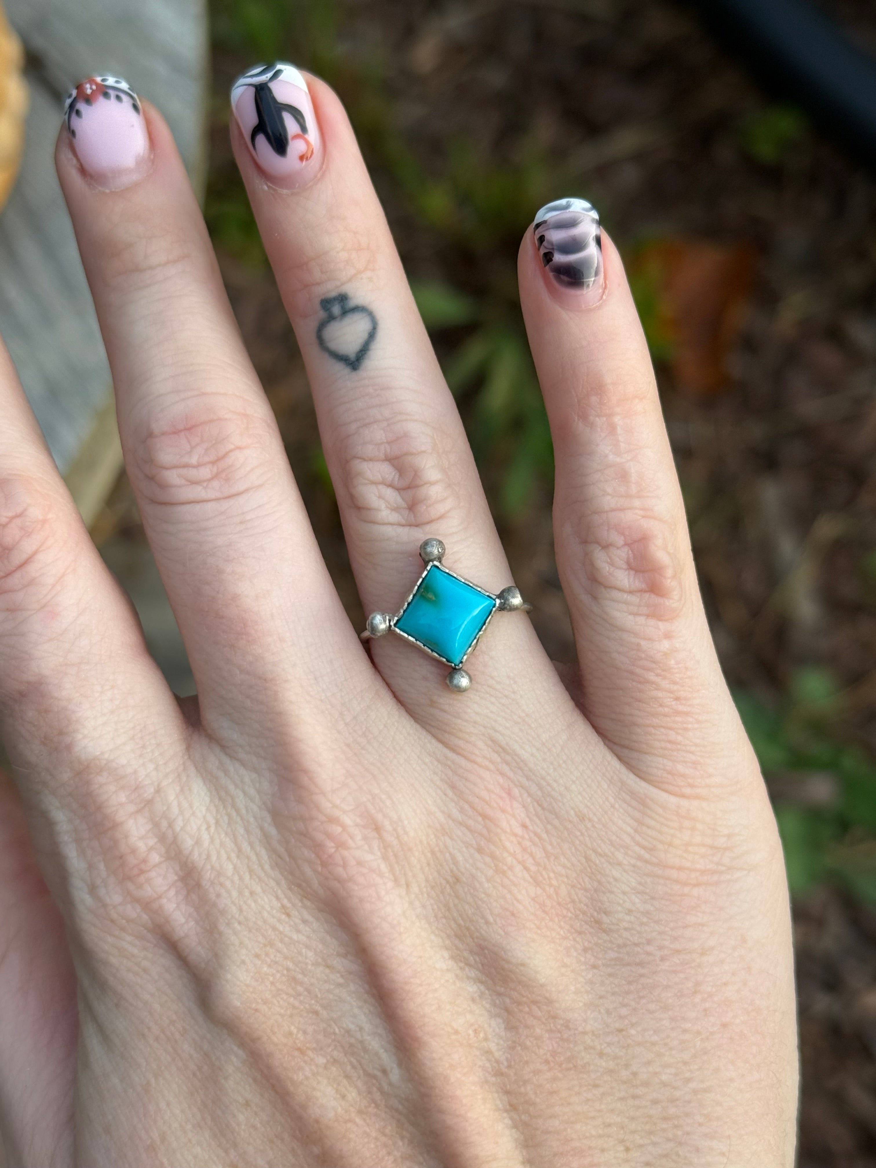 Kingman square point ring