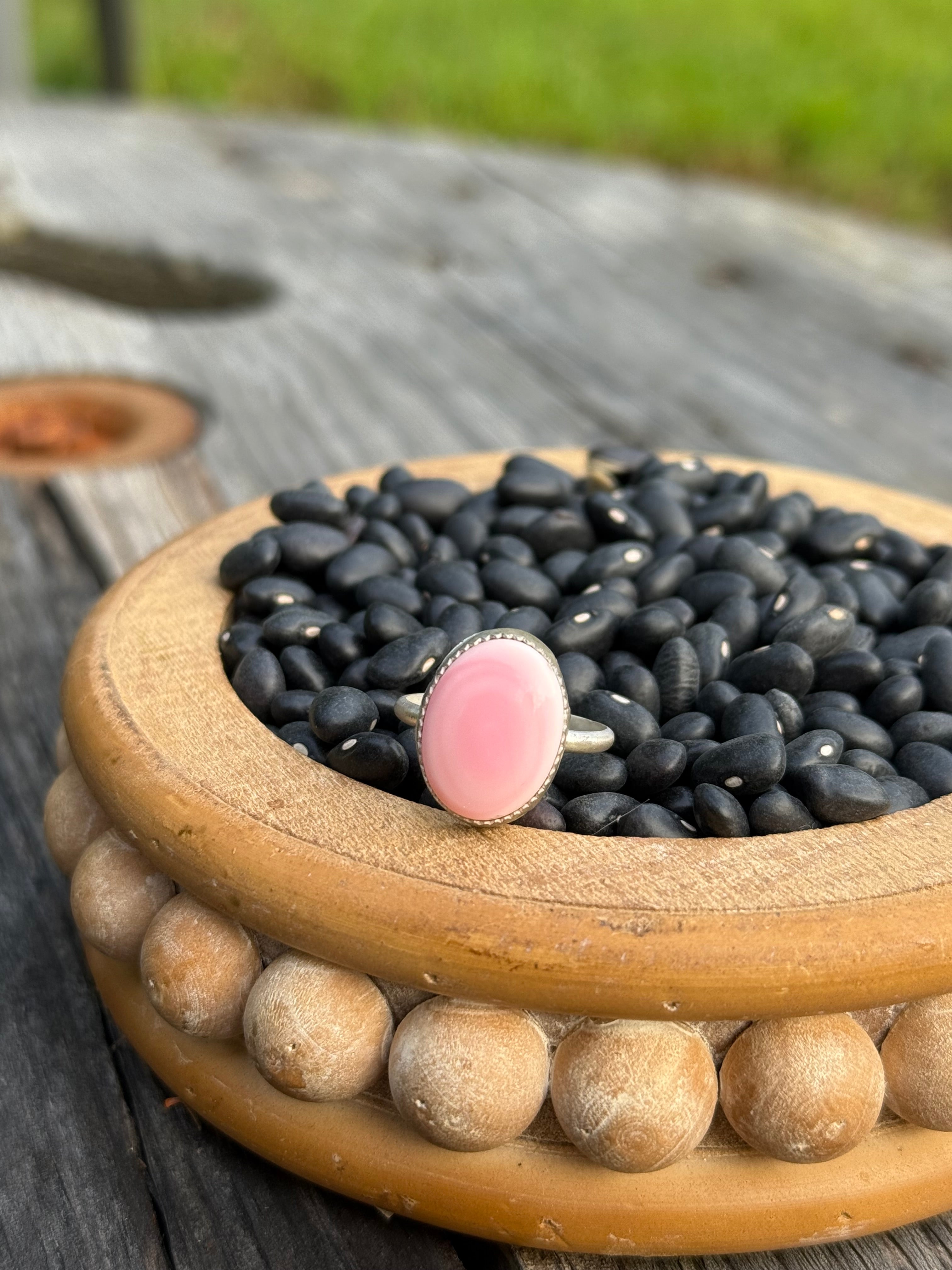 Pink Conch oval ring