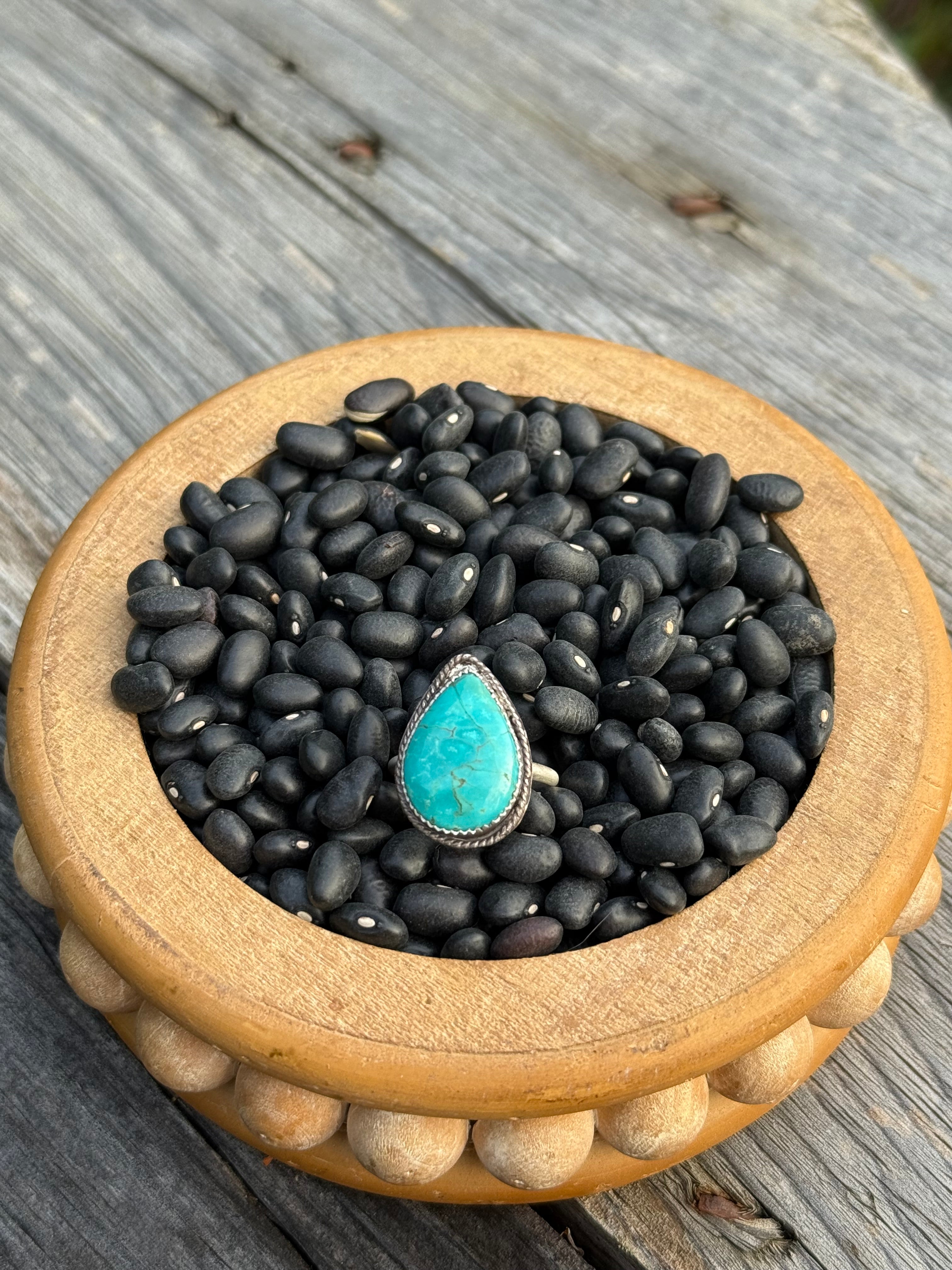 Sonoran Turquoise pear ring