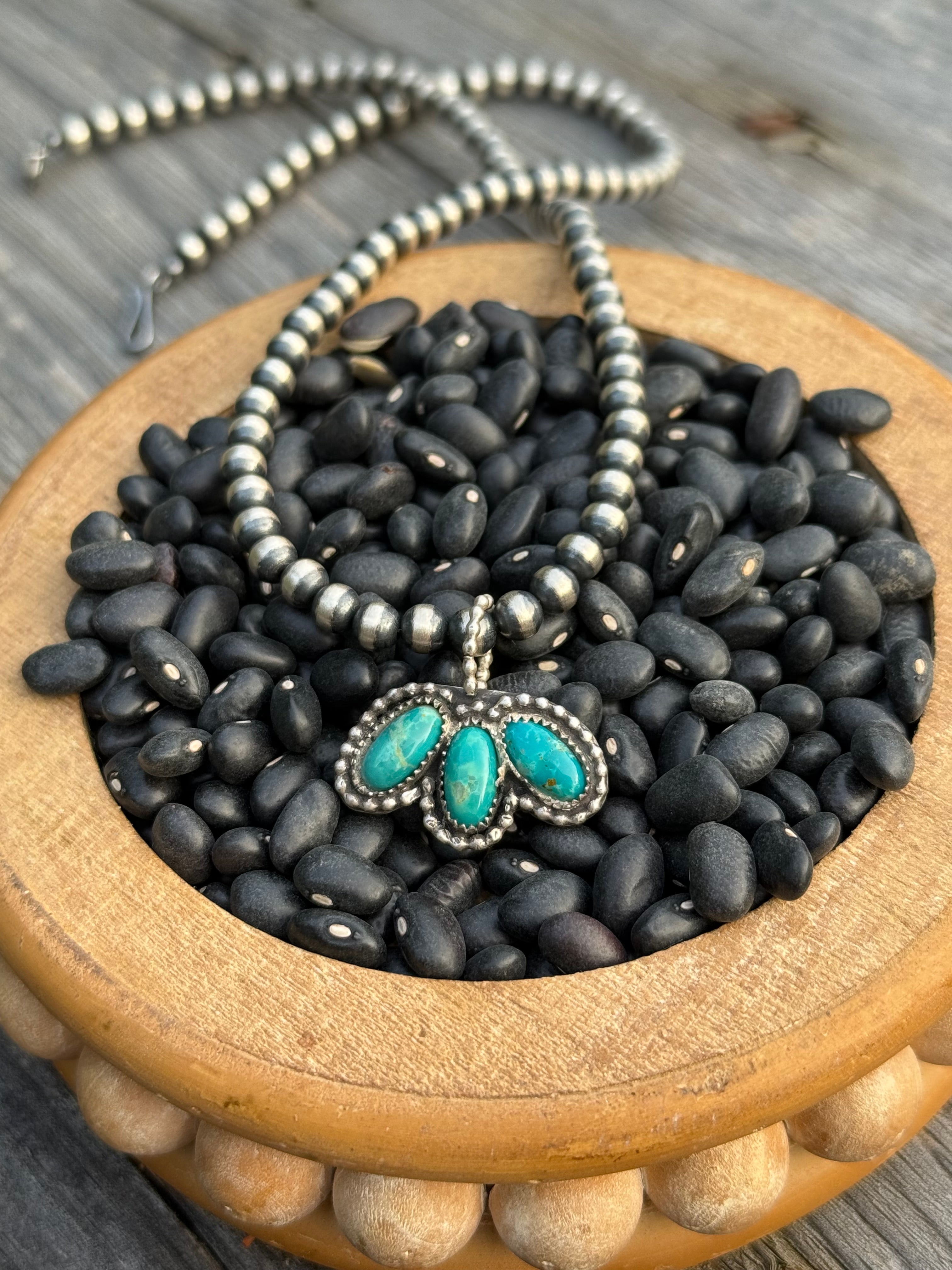 Kingman turquoise cluster pendant