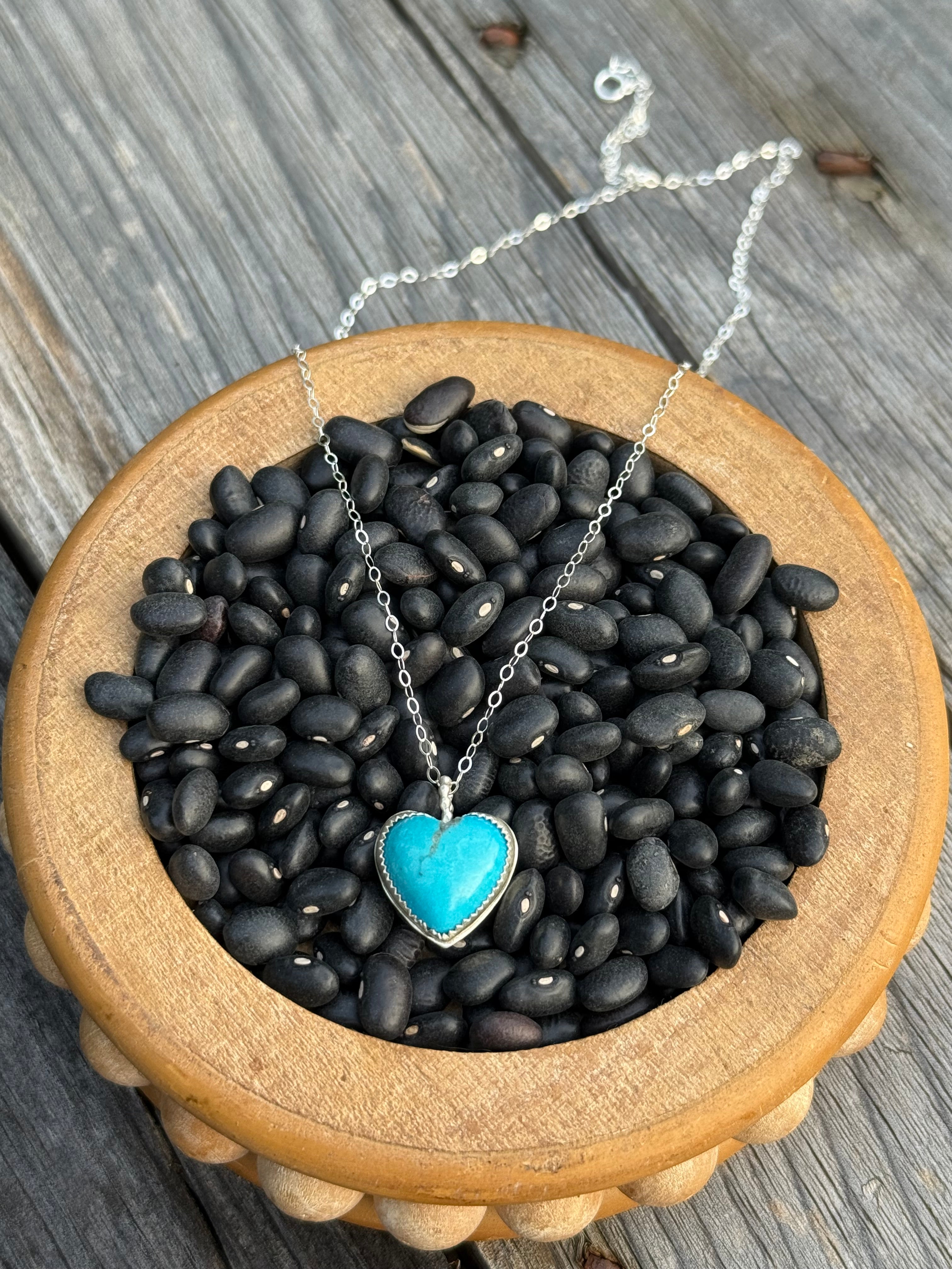 Kingman Turquoise heart necklace