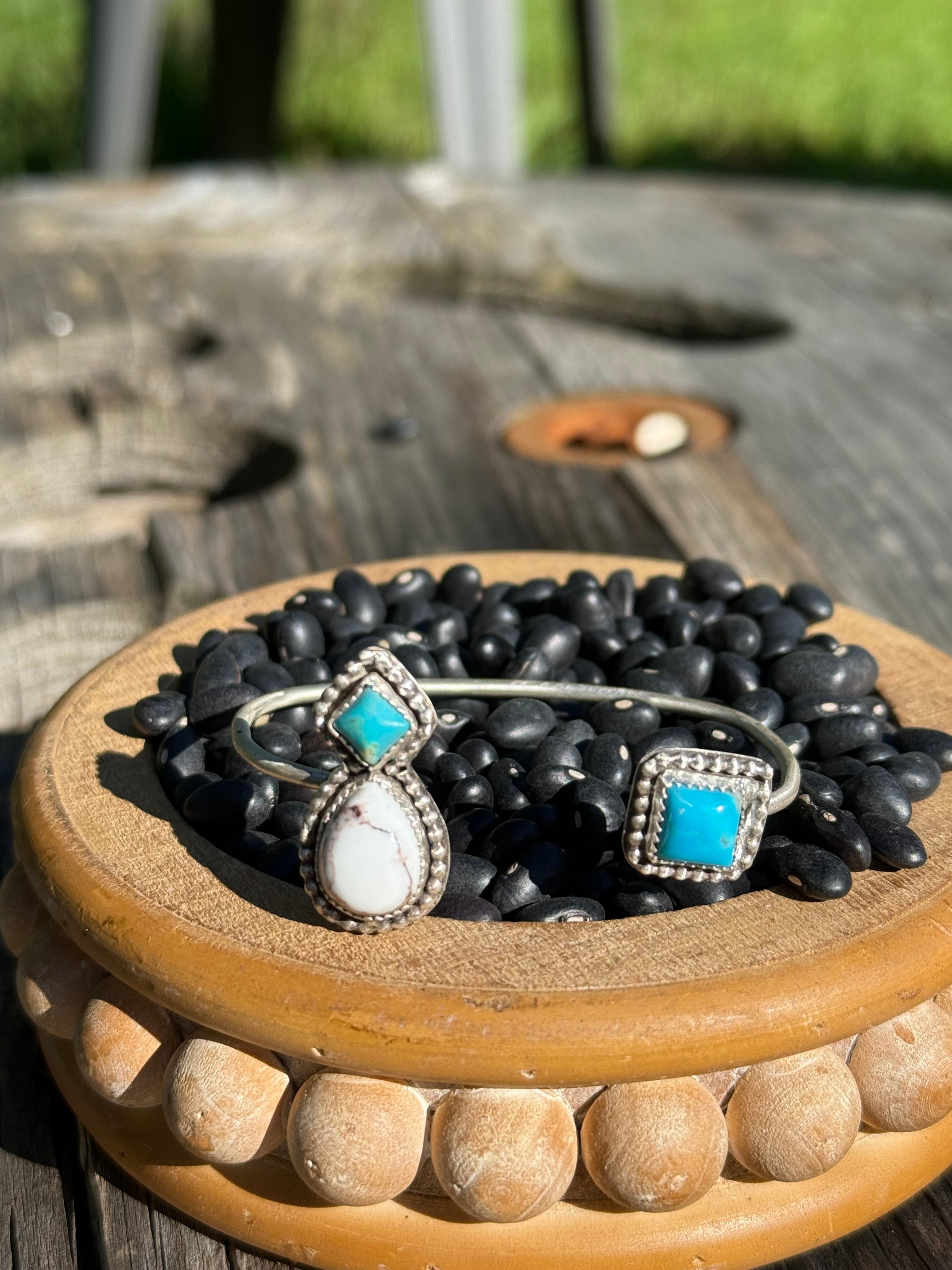Wild Horse and Kingman Turquoise Cuff