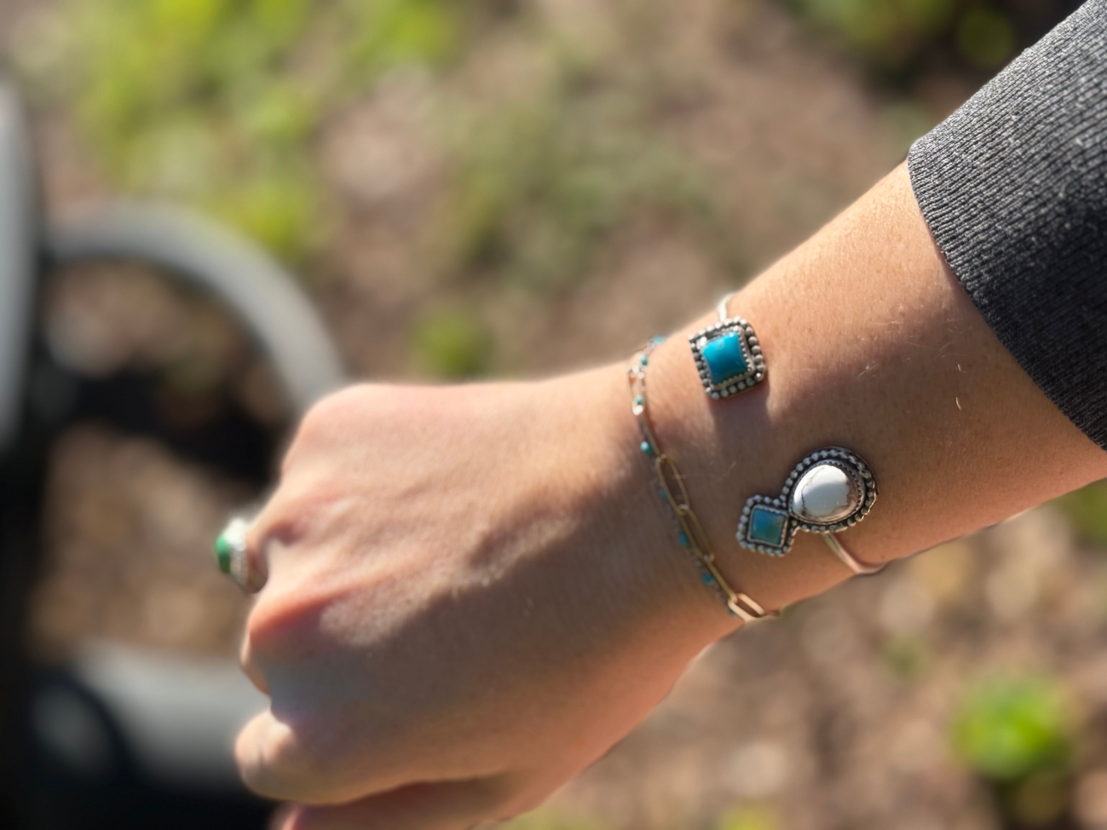 Wild Horse and Kingman Turquoise Cuff