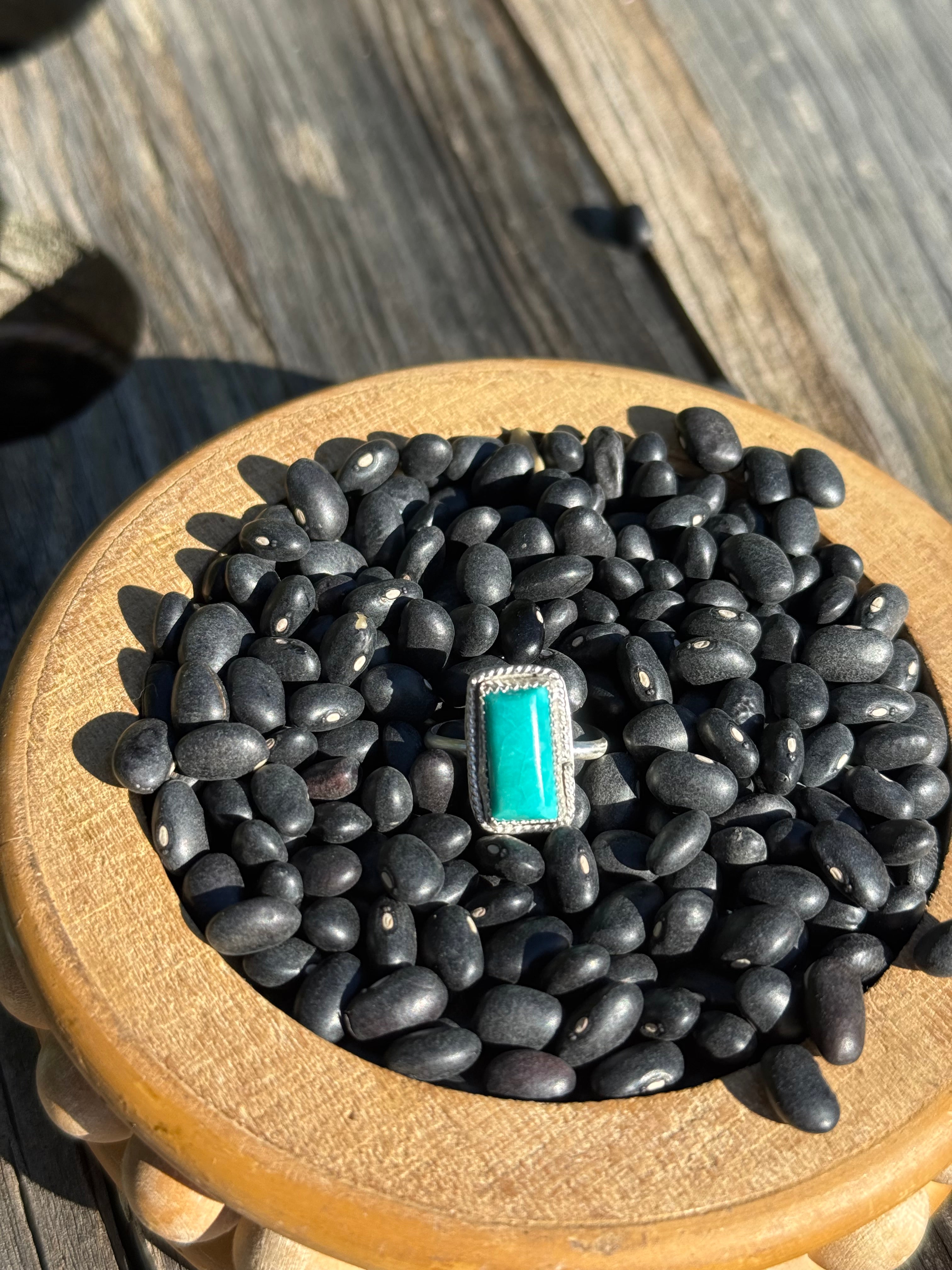 Kingman turquoise rectangle ring
