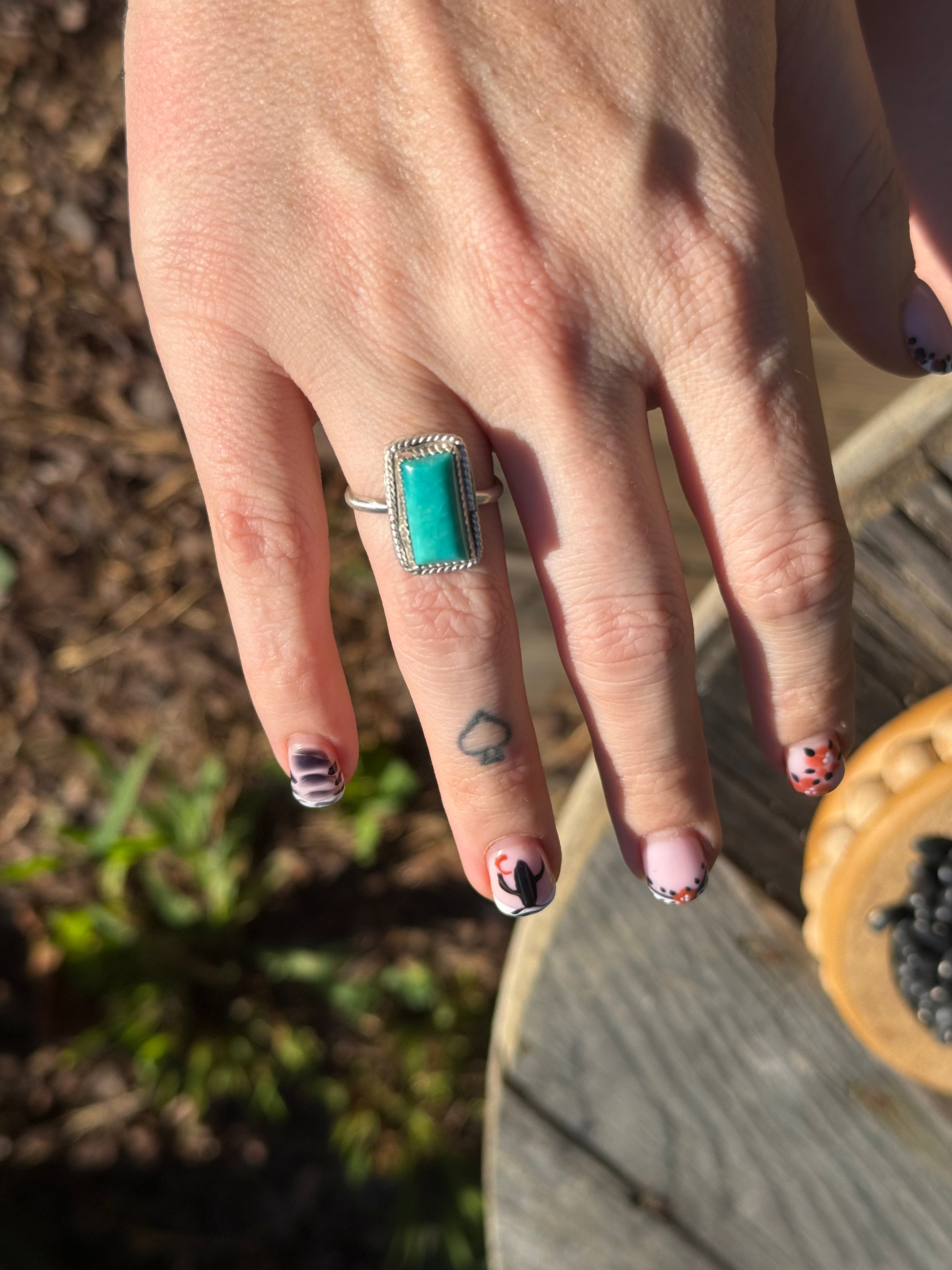 Kingman turquoise rectangle ring